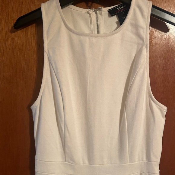 Denim by Jealous Tomato, White Denim, wide leg jumpsuit, size small. - Picture 4 of 6